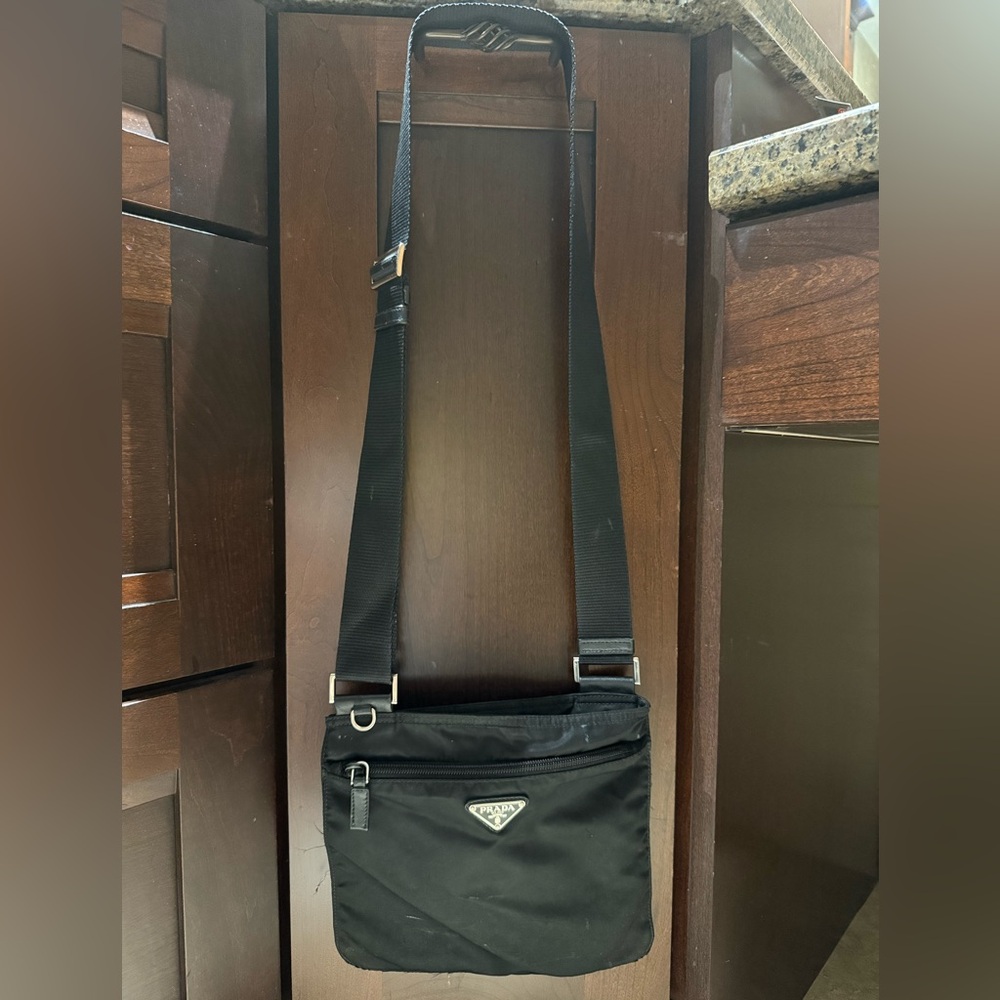 Prada Messenger Black Nylon Bag